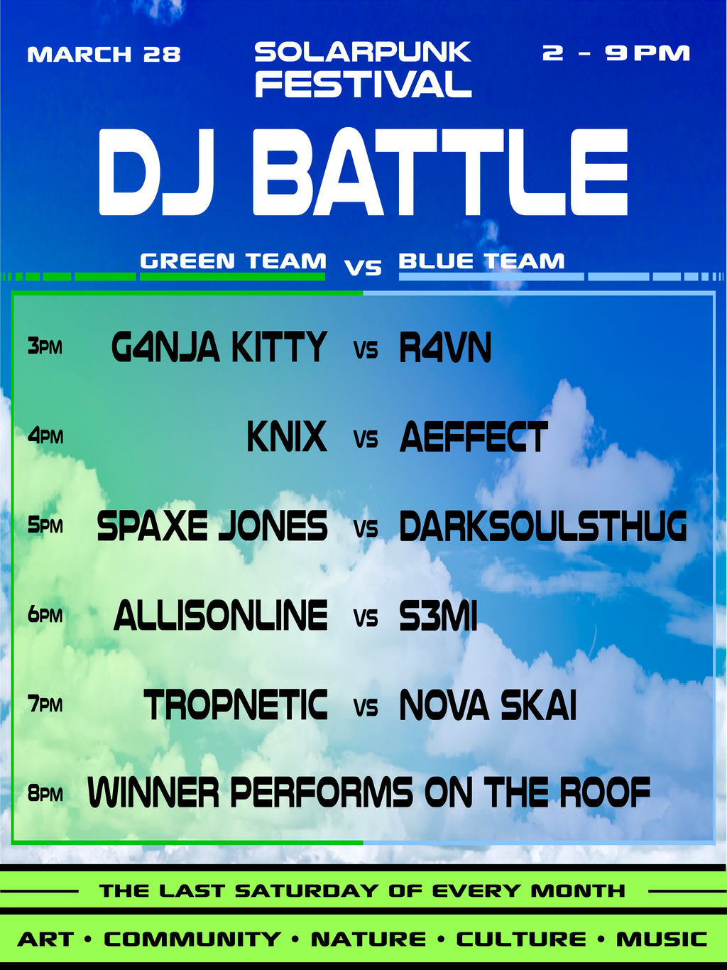 Solarpunk Festival: DJ Battle – RSVP GREEN TEAM